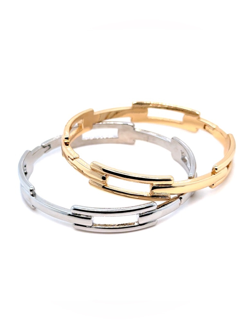 Gold and Silver Link Bangles (c1)